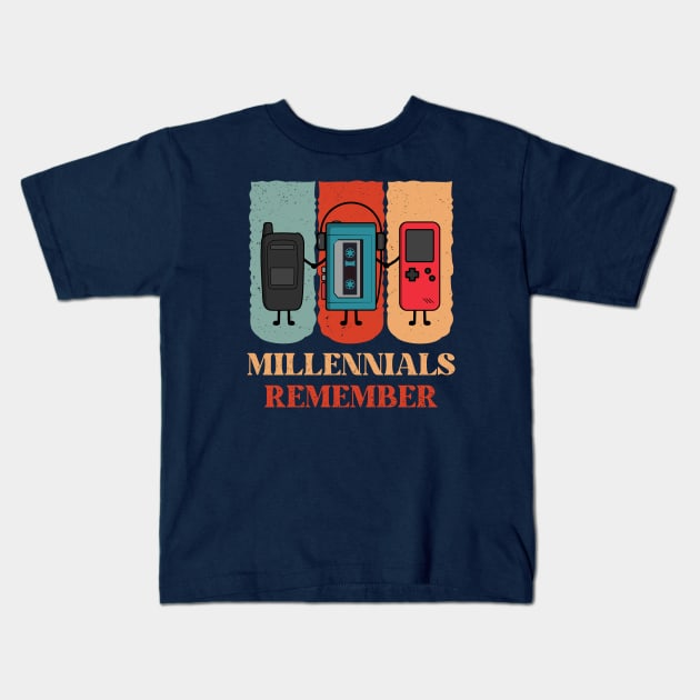 Millennials Never Forget Retro Vintage Novelty Funny Kids T-Shirt by Cool Teez